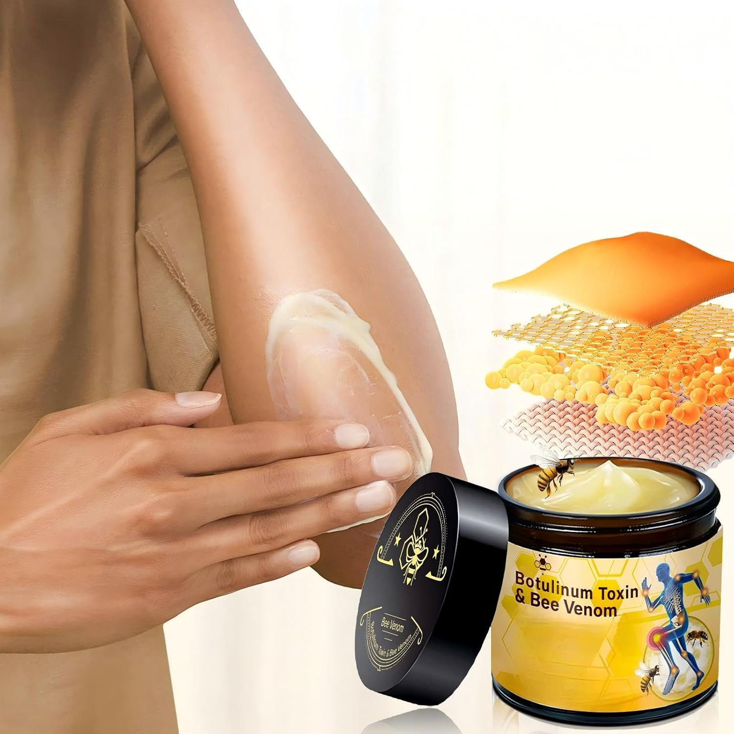 Botulinum Toxin & Bee Venom Bone Healing Cream,Soothing Joint Muscle Rub for Bac