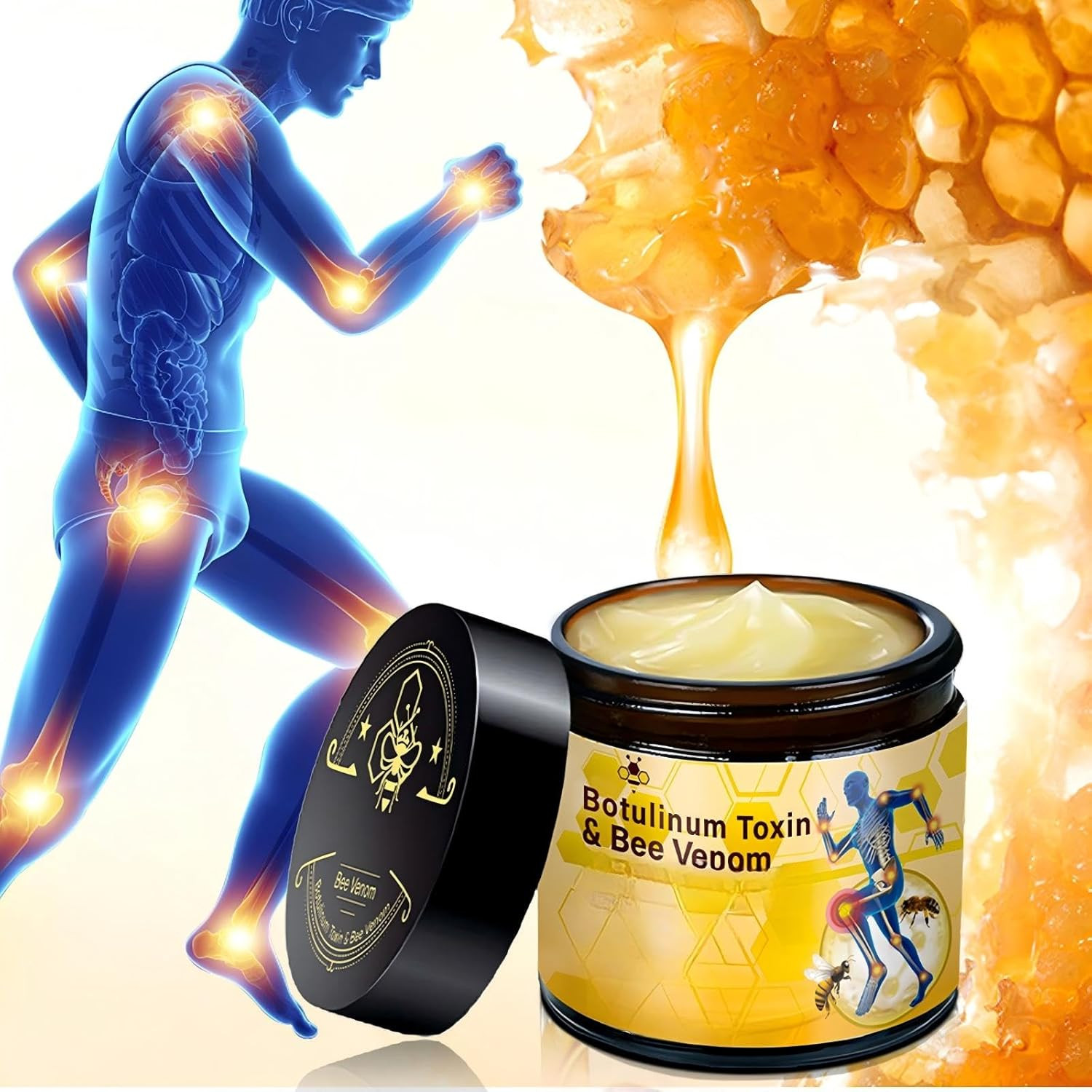Botulinum Toxin & Bee Venom Bone Healing Cream,Soothing Joint Muscle Rub for Bac