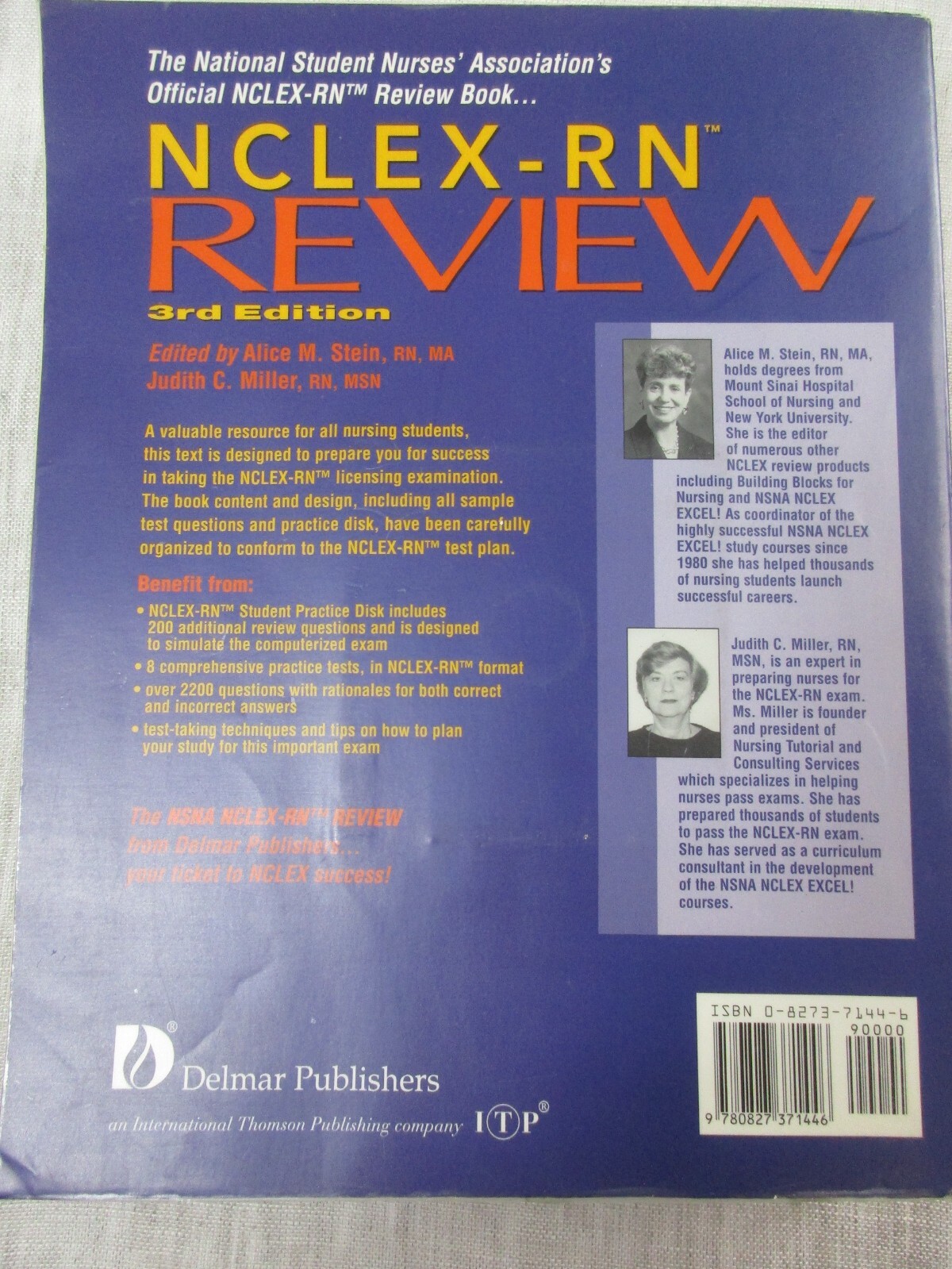 NSNA, NCLEX – RN Review Delmar Cengage Learning 1994 Paperback Judith C. Miller