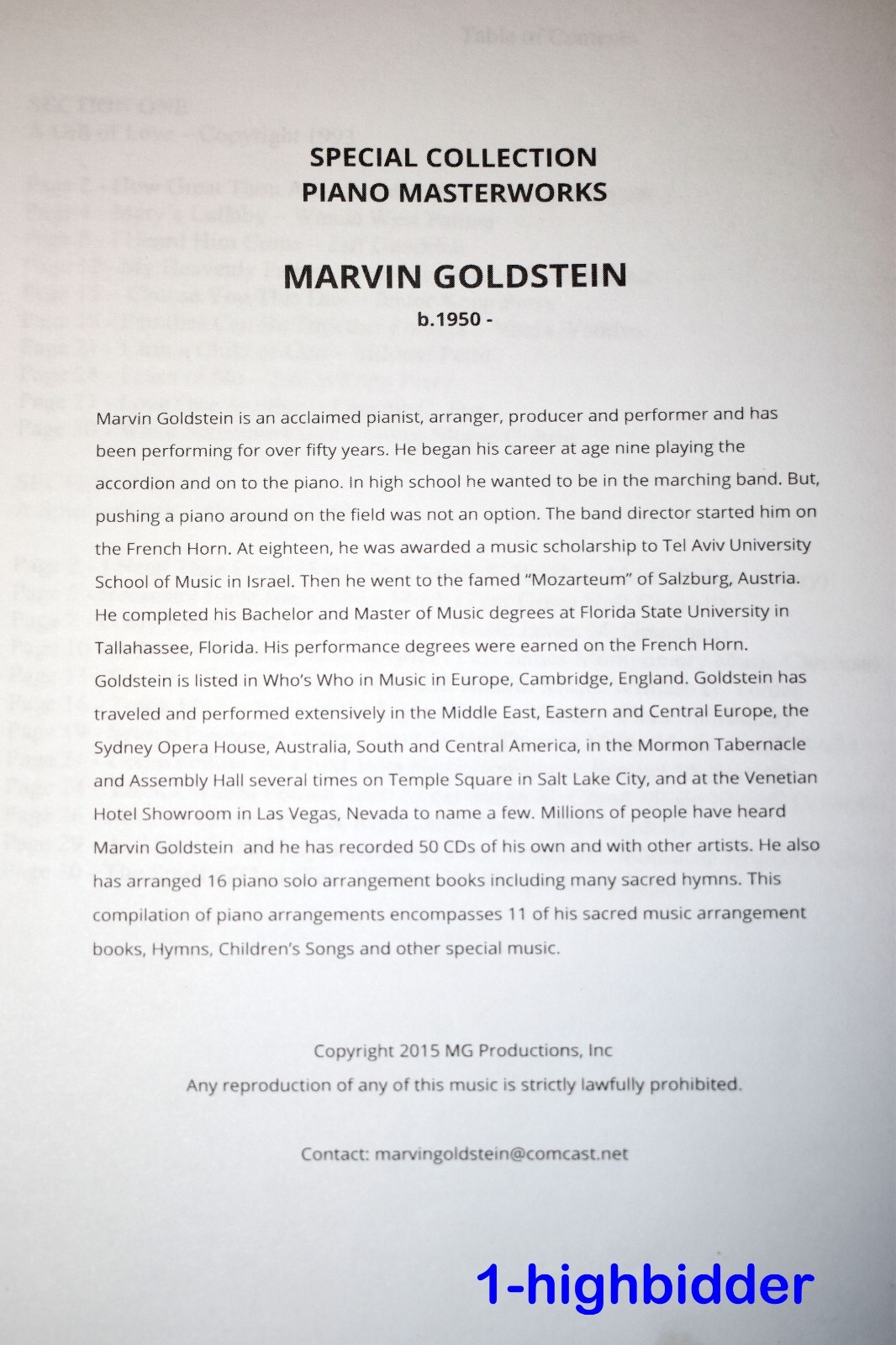 Masterworks: Marvin Goldstein Pianist Spiral-Bound 11 Songbooks in One! LDS