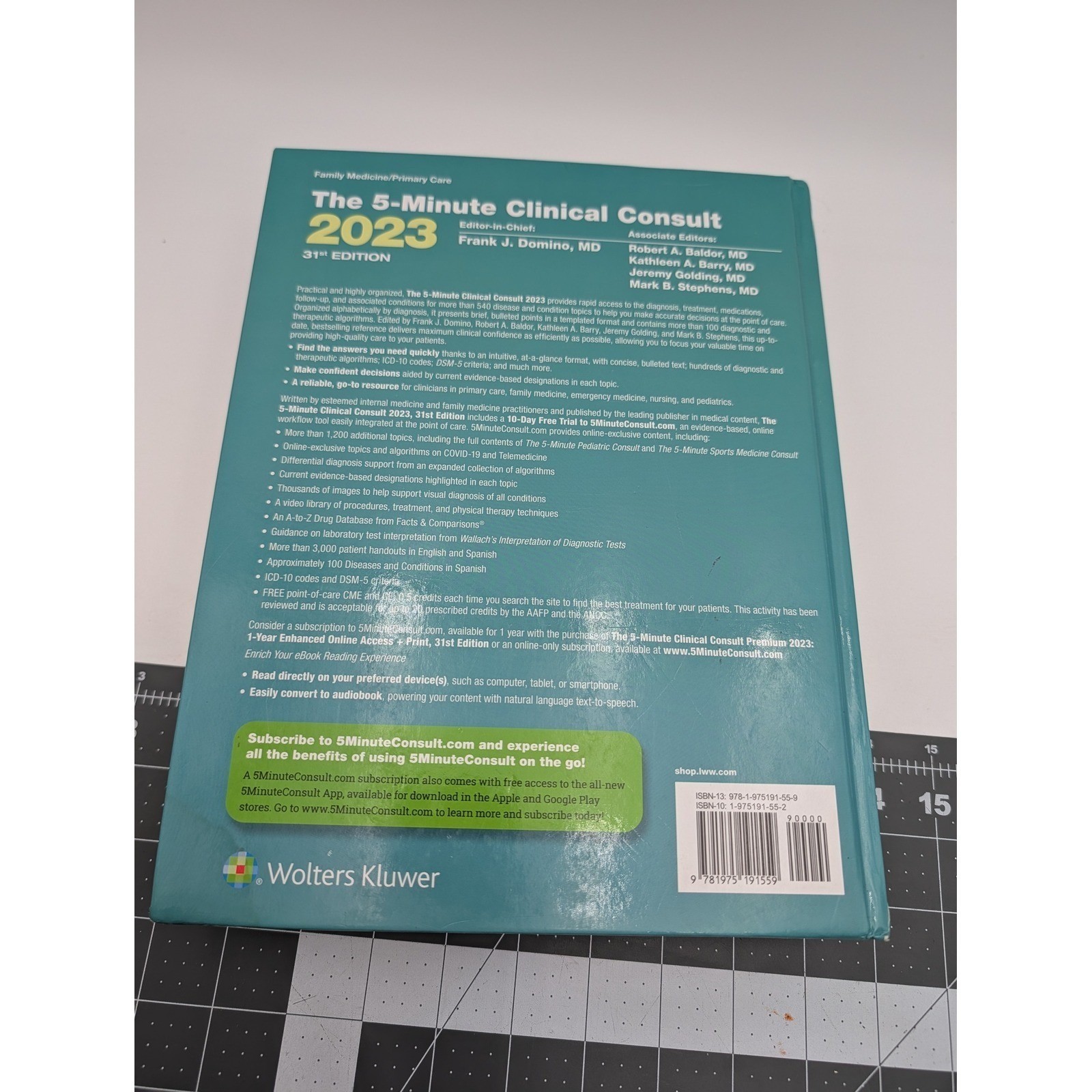 The 5 Minute Clinical Consult 2023 Teal Hardcover 31st Edition